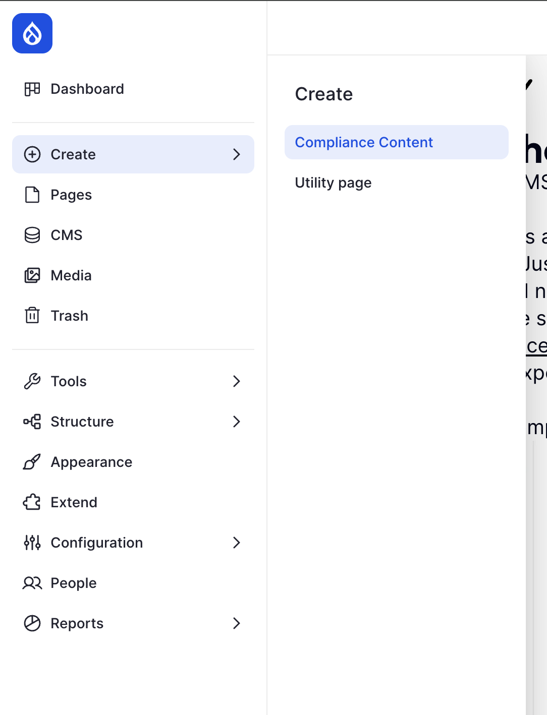 Step 1: Content -> Create Compliance